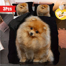 Pomeranian Dog Print Duvet Set by Axyaa