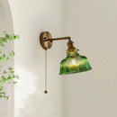 Axyaa Nordic Modern LED Wall Lights Copper Glass Pull Chain Switch Home Decor