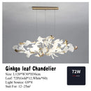 Axyaa Gold Branches Chandelier With Porcelain Leaves - Luxury Living Room Decor