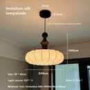 Axyaa French Vintage Wood Silk Pendant Light Chandelier