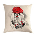 Axyaa Cartoon Animal Flax Cushion Cover for Sofa - Fashionable and Fun Design