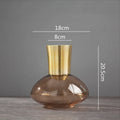 Axyaa Gold Metal Glass Vase - Round Flower Arrangement Home Decor