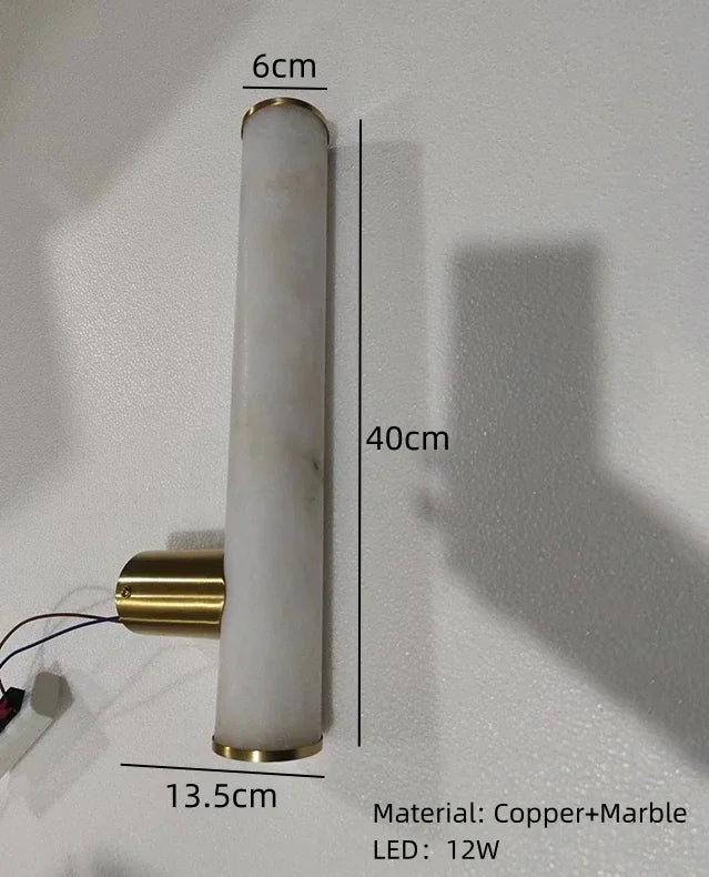 Axyaa LED Marble Copper Wall Lamp for Bedroom & Dining Room