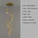 Axyaa Nordic Duplex LED Chandelier, Villa Pendant Lights for Circular Staircase & Living Room