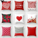 Axyaa Red Checked Print Pillowcase 45*45cm