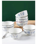 Axyaa Ceramic Rice Bowl Set of 10 - Elegant Tableware for Home