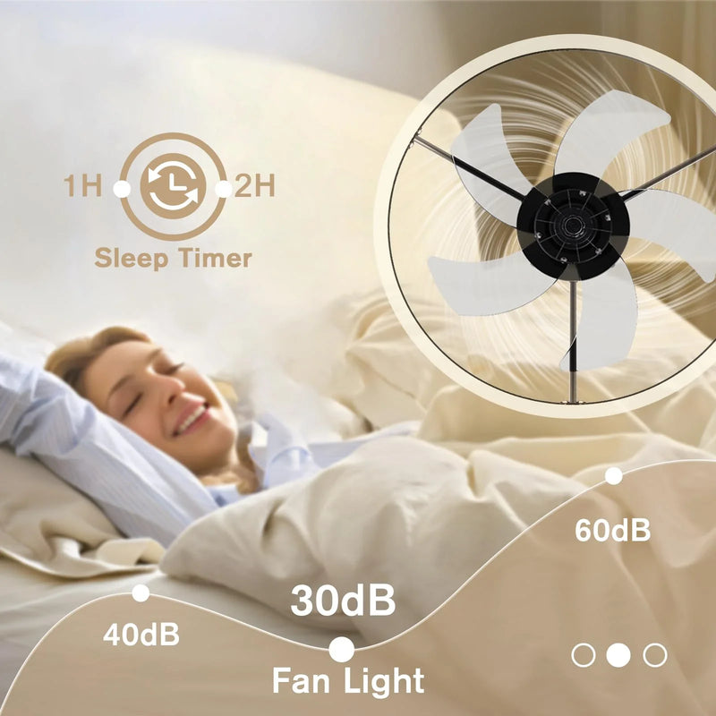 Axyaa Acrylic Ceiling Fan Light Remote Control 6-speed Living Room Fan Lamp