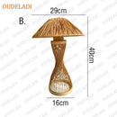 Axyaa Zen Bamboo Art Bedside Lamp for Bedroom and Living Room Zen Decor