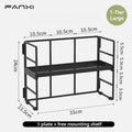 Axyaa Desktop Organizer with Stackable Shelving and Two Storage Trays