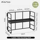 Axyaa Desktop Organizer with Stackable Shelving and Two Storage Trays