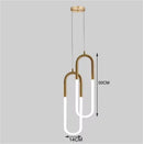 Axyaa Gold Metal LED Pendant Light for Modern Minimalist Living Room Lighting