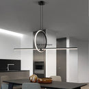 Axyaa Black Ceiling Chandelier with Remote Control - Modern Minimalist Kitchen and Dining Room Lighting