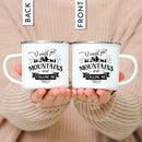 Enamel Mountain Mug with Handle by Axyaa. Best Camping Gift for Outdoor Lovers