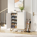Tribesigns Axyaa 5-Tier White Shoe Cabinet with Doors, Wood Storage for Bedroom & Living Room