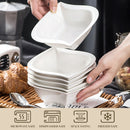 Axya 6-Piece White Porcelain Ceramic Cereal Soup Fruit Salad Bowls