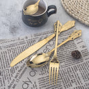 Axyaa Antique Floral Stainless Steel Western Tableware Set