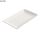 Axyaa Relief Flower Ceramic Sushi Plate Set