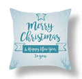 Axyaa Blue Ornament Pillowcase: Festive Home Decor Cushion Cover for Christmas & New Year