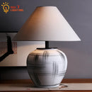 Axyaa Ceramic Table Lamp LED E27 Wabi-sabi Desk Light for Bedroom Living Room