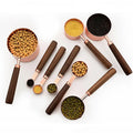 Axyaa Stainless Steel Measuring Cup Spoon Set with Wooden Handle
