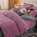 Axyaa Winter Fleece Thickened Warm 4-Piece Bedding Set