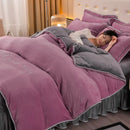Axyaa Winter Fleece Thickened Warm 4-Piece Bedding Set