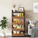 Axyaa 5-Tier Wood Fruit & Vegetable Storage Rack: Pull-Out Snack Stand Organizer
