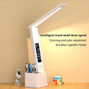 Axyaa LED Desk Lamp with Calendar Temperature Clock Night Light, USB Dimmable Touch