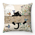 Axyaa Cartoon Cat Pattern Sofa Cushion Covers - Lovely Animal Pillowcase