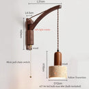 Axyaa Wabi Sabi LED Wall Sconce Yellow Travertine Swing Arm Vintage Room Lights