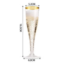 Axyaa Glitter Champagne Flutes: 5oz Reusable Plastic Stemmed Wine Cups