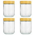 Axyaa Glass Overnight Oats Containers - Airtight Wide Mouth Mason Salad Jars