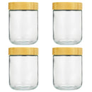 Axyaa Glass Overnight Oats Containers - Airtight Wide Mouth Mason Salad Jars