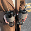 Axyaa Glass Cup with Straw - Large Capacity Creative Drinkware