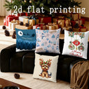 Axyaa Christmas Pet & Winter Pattern Pillow Cover for Sofa Bedroom Car