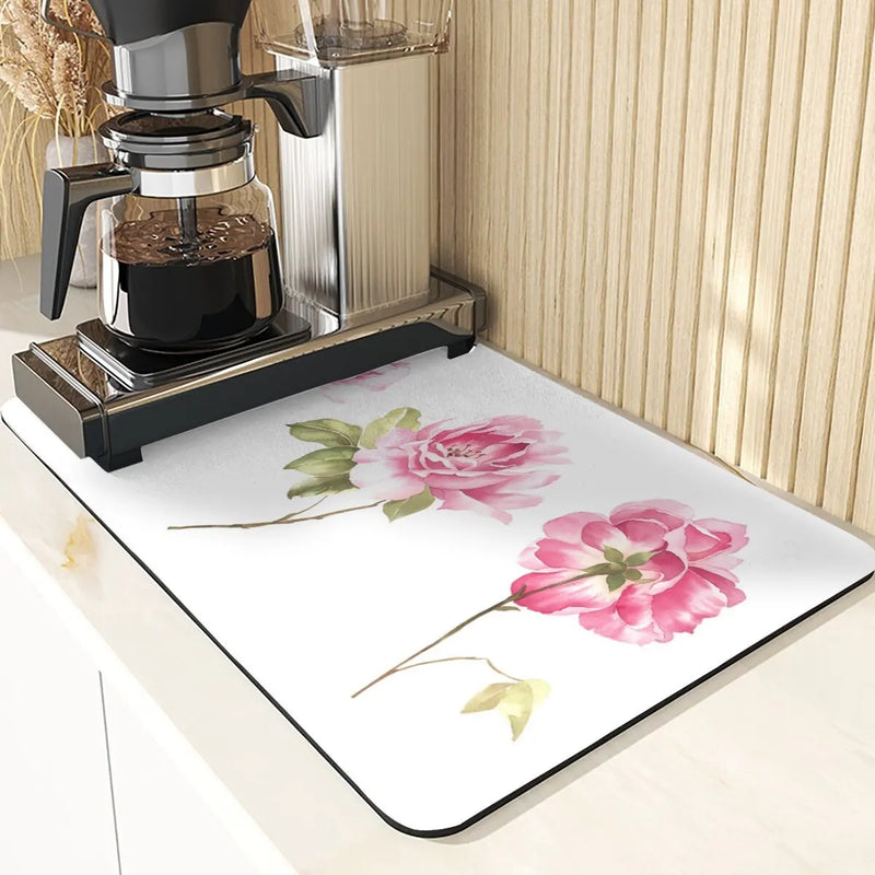 Axyaa Chinese Style Flowers Pattern Cup Mat Set for Dining Table