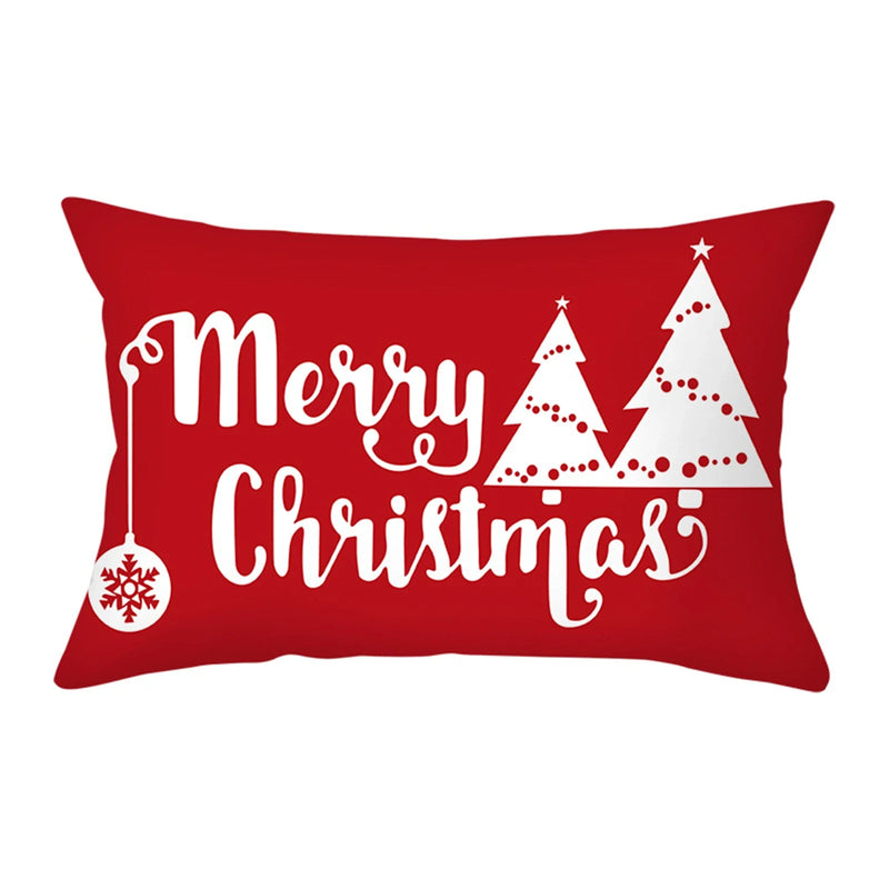 Axyaa Christmas Printed Deer & Santas Pillow Case 30x50cm