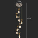Axyaa Crystal Stair Chandelier: Modern LED Ceiling Light for Living Room