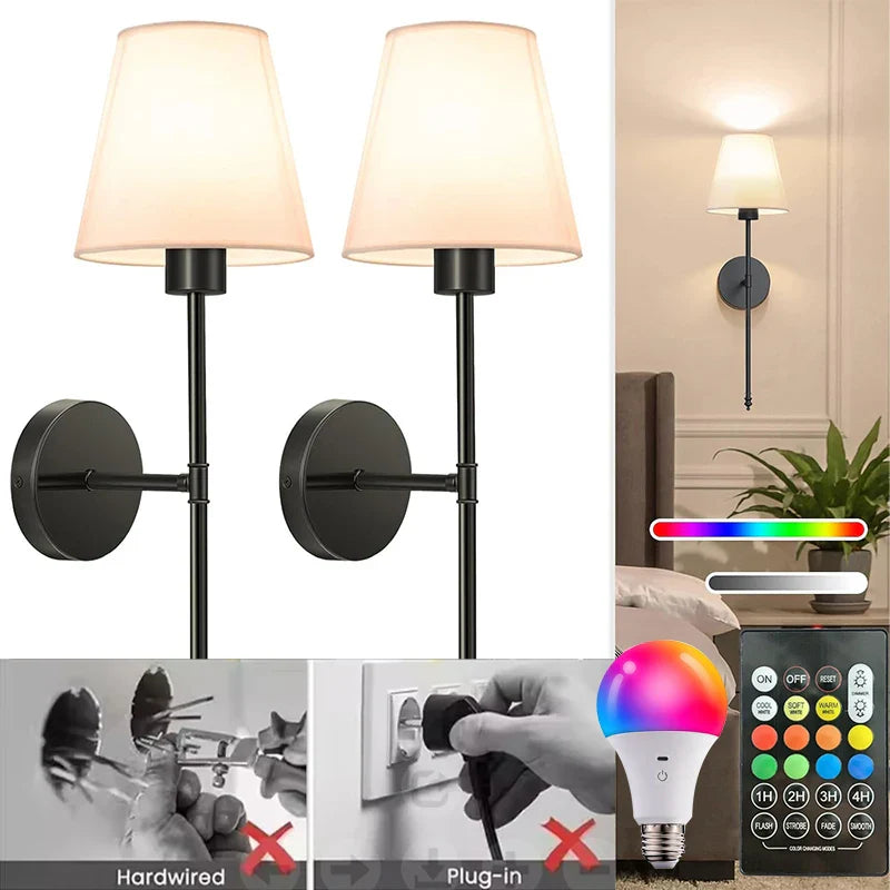 Axyaa RGB LED Wall Lamp 1200mA 40*16cm Portable Interior Luminaire for Bedroom & Hallway