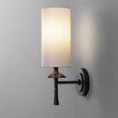 Axyaa Retro Copper Wall Light with Fabric Shade for Luxury Living Room