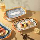 Axyaa Double-Ear Ceramic Fish Plate - Nordic Design, Japanese Style, Light Luxury Pasta Plate