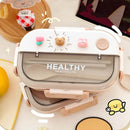 Axyaa Kawaii Stainless Steel Bento Lunch Box for Women Kids School Picnic Bush-Day