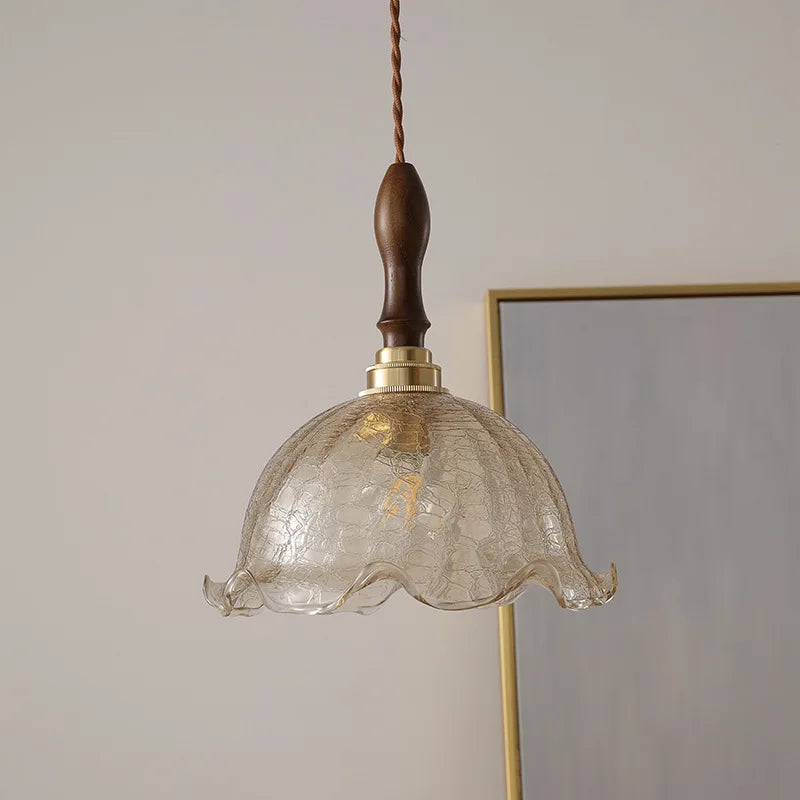 Axyaa Modern LED Copper Glass Pendant Light Chandelier for Living Dining Bar décor