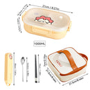 Axyaa 3-Compartment Plastic Lunch Box - Microwave Safe, Kid-Friendly Food Container