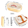 Axyaa 3-Compartment Portable Plastic Lunch Box for Kids - Microwave Safe