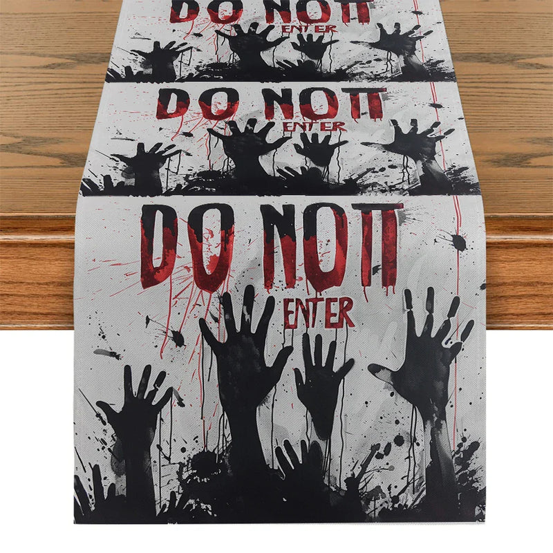 Axyaa Halloween Hand Figure Table Runner for Farmhouse Dining, Wedding Party Decor