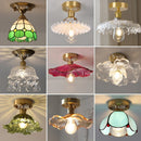 Nordic Glass/Ceramic Ceiling Light by Axyaa - Vintage E27 Fixture for Hallway