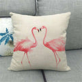 Flamingo Striped Animal Pillow Case for Living Room Sofa by Axyaa
