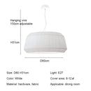 Axyaa Pleated Fabric E27 LED Pendant Lights: Minimalist Nordic Chandelier for Indoor Living Room Lighting