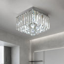 Axyaa Silvery LED Crystal Ceiling Chandelier for Home Dining Bedroom Decor